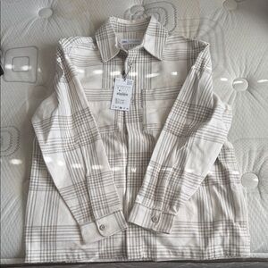 Zara Men's Beige Plaid Button Down Shirt